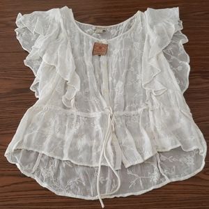 Unused Womens Lucky Brand Embroidered Blouse